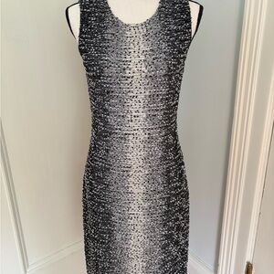 St John’s two pice Chic Black and White Knit dress and matching cardigan